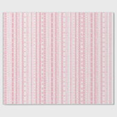 Bloemen doodle strepen cadeaupapier (Vlak)