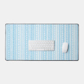 Bloemen doodle strepen in baby blauw en wit bureaumat (Keyboard & Muis)