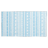 Bloemen doodle strepen in baby blauw en wit kussensloop (Voorkant-Links)