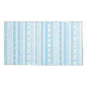 Bloemen doodle strepen in baby blauw en wit kussensloop (Achterkant-Links)