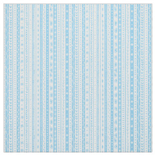 Bloemen doodle strepen in baby blauw en wit stof