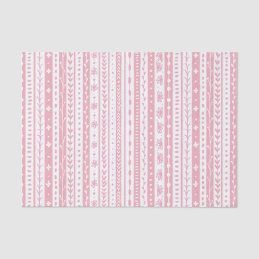 Bloemen doodle strepen tissuepapier (Voorkant)
