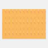 Bloemen doodles in sinaasappel en rood inpakpapier vel (Voorkant 2)