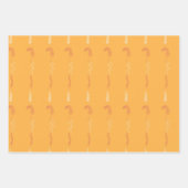 Bloemen doodles op gouden sinaasappel inpakpapier vel (Voorkant 3)