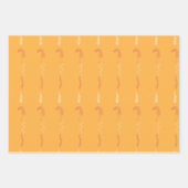 Bloemen doodles op gouden sinaasappel inpakpapier vel (Voorkant 2)