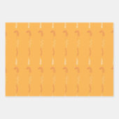 Bloemen doodles op gouden sinaasappel inpakpapier vel (Voorkant)