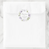 Bloemen doop doopsel Elegant Paarse Ronde Sticker (Tas)