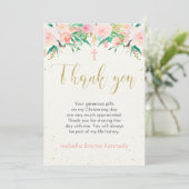 Bloemen Doop of Doop Dankkaart Kaart (Staand voorkant)