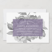  Bloemen doopuitnodiging | Violet Kaart (Voorkant)