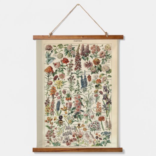  bloemen door Adolphe Millot Hangend Wandkleed (Voorkant)