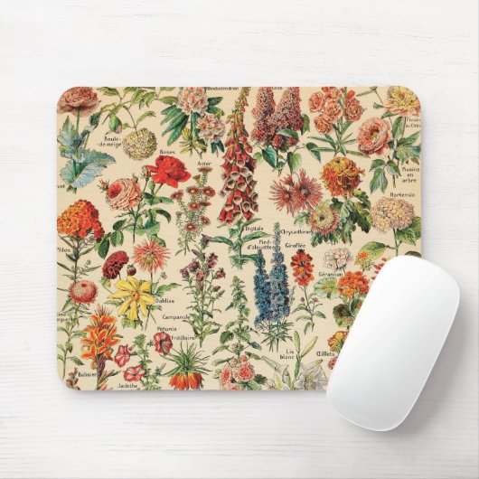  bloemen door Adolphe Millot Muismat (Met muis)