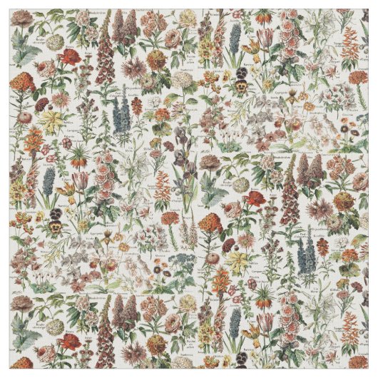 bloemen door Adolphe Millot Pattern Stof (Close Up)