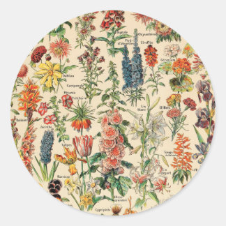  bloemen door Adolphe Millot Ronde Sticker