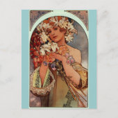 Bloemen - door Alphonse Mucha Briefkaart (Voorkant)
