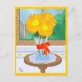 Bloemen door een Briefkaart van het Venster (Voorkant)