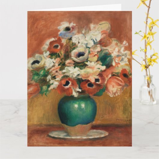 Bloemen door Renoir Impressionistische Kunstschild Kaart (Gele Bloem)