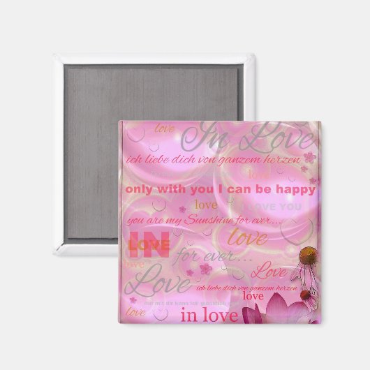 Bloemen Douche Vrede Liefde Destiny Magneet (Voorkant / Achterkant)