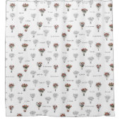 Bloemen Douchegordijn: Elegant Bloemen Boeket Desi Douchegordijn (Voorkant)