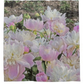 Bloemen douchegordijn/ZACHTE ROZE EN WITTE PIOENEN Douchegordijn (Voorkant)