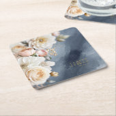 Bloemen Drama Bruiloft Blauw ID1022 Kartonnen Onderzetters (Schuin)