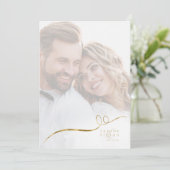 Bloemen Drama Bruiloft Fotosjabloon Wit ID1022 Bedankkaart (Staand voorkant)