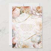 Bloemen Drama Bruiloft Fotosjabloon Wit ID1022 Bedankkaart (Achterkant)