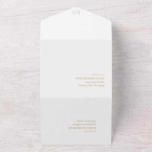 Bloemen Drama Bruiloft Groen ID1022 All In One Uitnodiging (Buitenkant)