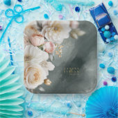 Bloemen Drama Bruiloft Groen ID1022 Papieren Bordje (Feest)