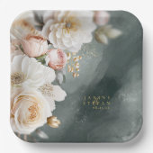 Bloemen Drama Bruiloft Groen ID1022 Papieren Bordje (Voorkant)