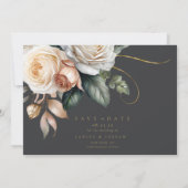 Bloemen Drama Bruiloft Houtskool ID1022 Save The Date (Achterkant)