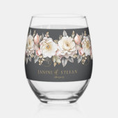 Bloemen Drama Bruiloft Houtskool ID1022 Wijnglas Zonder Voet (Voorkant)