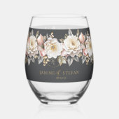Bloemen Drama Bruiloft Houtskool ID1022 Wijnglas Zonder Voet (Achterkant)