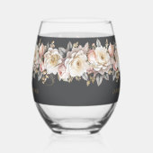 Bloemen Drama Bruiloft Houtskool ID1022 Wijnglas Zonder Voet (Links)