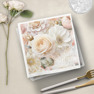 Bloemen Drama Bruiloft Wit ID1022 Servet