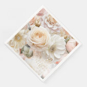 Bloemen Drama Bruiloft Wit ID1022 Servet (Hoek)