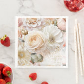 Bloemen Drama Bruiloft Wit ID1022 Servet (Insitu)