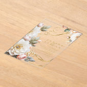 Bloemen Drama Huwelijk Transparant ID1022 Acryl Uitnodigingen (Laagn)