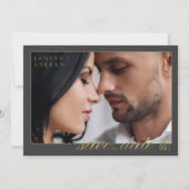 Bloemen Drama Trouwfoto Charcoal ID1022 Save The Date (Voorkant)