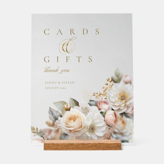 Bloemen Drama Trouwkaarten Cadeaus Blauw ID1022 Acryl Bord (Voorkant)