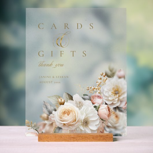 Bloemen Drama Trouwkaarten Cadeaus Blauw ID1022 Acryl Bord (Neutraal)