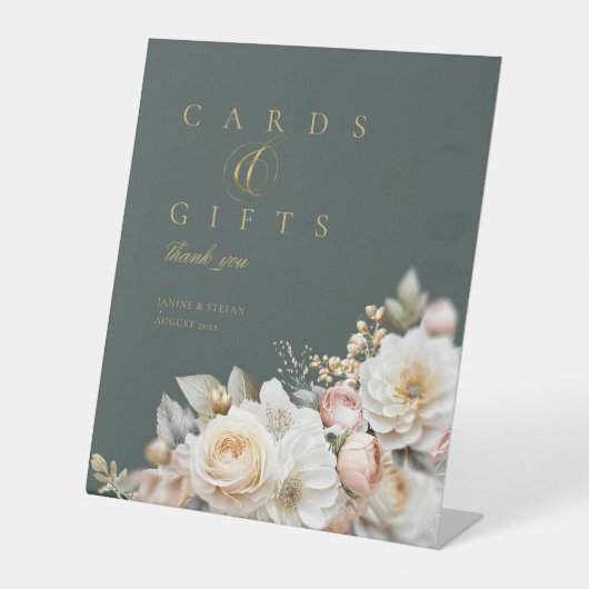 Bloemen Drama Trouwkaarten Gifts Groene ID1022 Reclamebord Met Voetstuk (Voorkant)