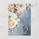 Bloemen Drama Trouwtafel Nummer Blauw ID1022 Kaart (Achterkant)