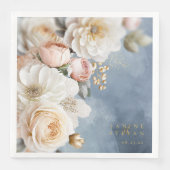 Bloemen Drama Trouwtafel Nummer Blauw ID1022 Servet (Voorkant)