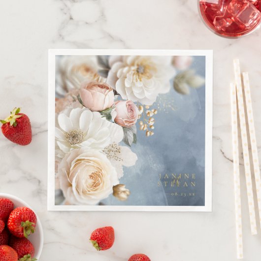 Bloemen Drama Trouwtafel Nummer Blauw ID1022 Servet (Insitu)