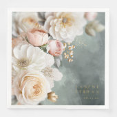 Bloemen Drama Trouwtafel Nummer Groen ID1022 Servet (Voorkant)