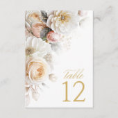 Bloemen Drama Trouwtafel Nummer Wit ID1022 Kaart (Voorkant)