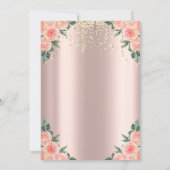 Bloemen, Dress, Confetti Roos Gold 50th Birthday Kaart (Achterkant)