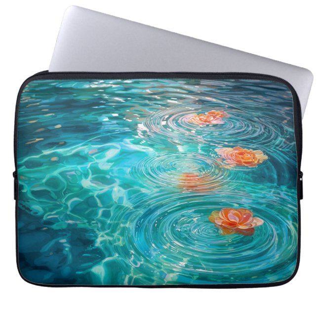 Bloemen Drijvend op Water  Laptop Sleeve (Voorkant)