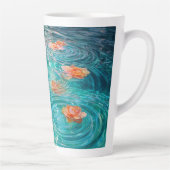 Bloemen drijvend op water latte mok (Rechts)