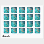 Bloemen Drijvend op Water  Vierkante Sticker (Vel)